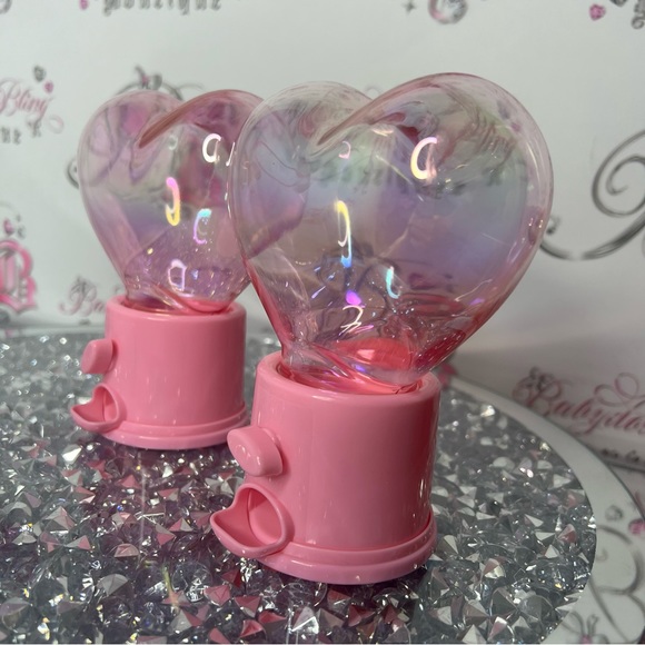 heart shaped candy/pill dispensers holographic pink turn able storage holder y2k - Picture 11 of 17
